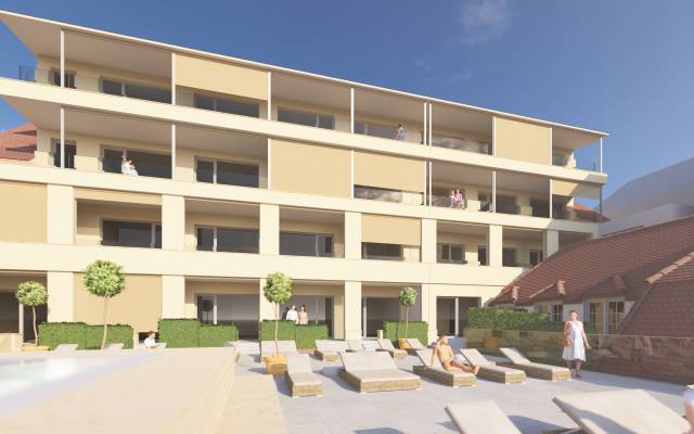 Außenansicht Umbau des Hotel Engel Wittmann